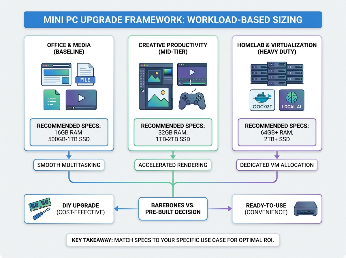 Configuration de la mise &agrave; niveau de la RAM du mini PC
